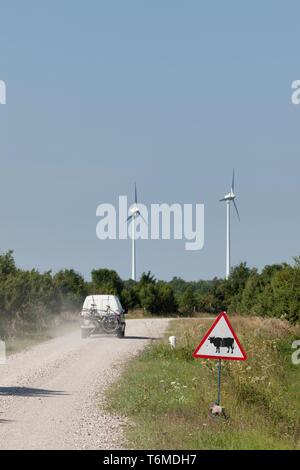 Wind Generatoren auf SÃµrve Halbinsel, Insel Saaremaa Stockfoto