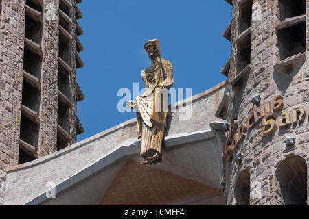 Detail von Gaudis Sagrada Familia in Barcelona, Spanien Stockfoto