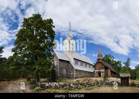 Kirchen auf der Insel Ruhnu Stockfoto