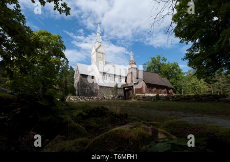 Kirchen auf der Insel Ruhnu Stockfoto