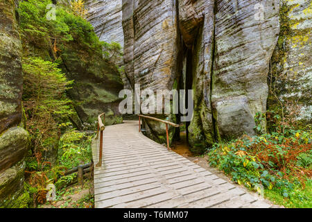 Felsen in Adrspach-Teplice Naturpark in der Tschechischen Stockfoto