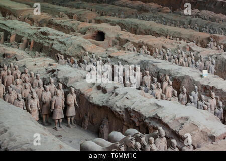 Krieger der berühmten Terrakotta-armee in Xian, China Stockfoto
