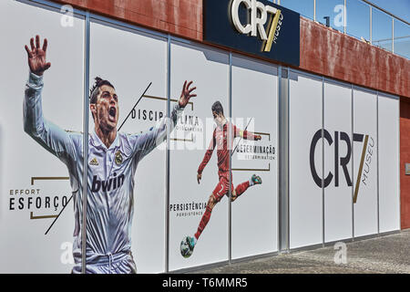 FUNCHAL, Madeira, Portugal - November 09, 2017: Cristiano Ronaldo Pestana CR Hotel und Museum auf Funchal Hafen der portugiesischen Insel Madeir Stockfoto