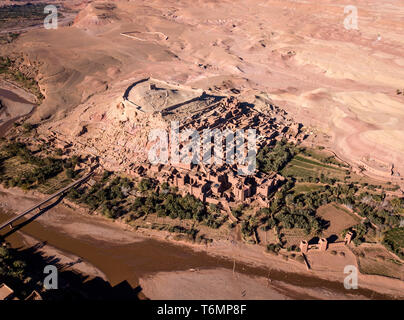 Luftaufnahme auf Ait Ben Haddou in Marokko Stockfoto
