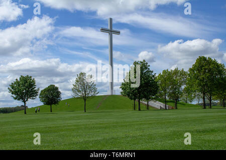 Die päpstliche Kreuz in Dublins Phoenix Park, wo Papst Johannes Paul II. feierte die Messe in 1979 und Papst Franziskus feierten die Messe im Jahr 2018. Stockfoto