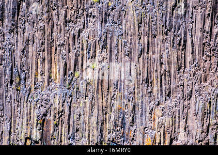 Basalt Wall mit einer vertikalen Säulen Textur,Tabelle Ecological Reserve, Oroville, Butte County, Kalifornien Stockfoto