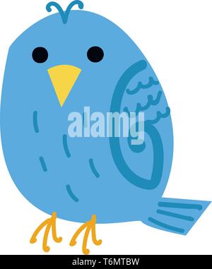 Kleine blaue Vogel Vector Illustration Stock Vektor