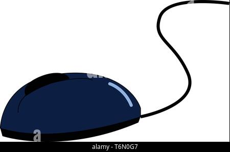 Eine Blaue Maus mit einem Scroll-Taste auf das vector Farbe, Zeichnung oder Abbildung Stock Vektor