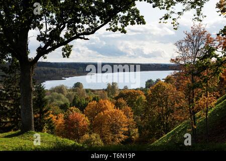 Viljandi Schloss Park im Herbst Stockfoto