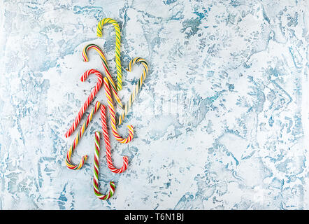 Weihnachten Dekore mit hellen Hintergrund. Candy Cane. Stockfoto