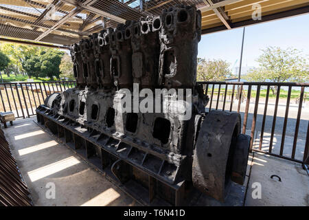 Motor der Daigo Fukuryu Maru, Daigo Fukuryu Maru Ausstellungshalle, Yumenoshima Park, Koto-Ku, Tokio, Japan Stockfoto