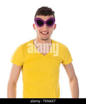 Mann mit lustigen dunkle Sonnenbrille Stockfoto