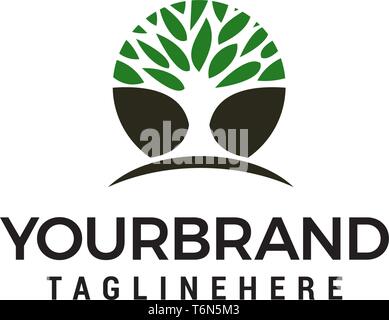 Baum Logo Design Konzept Vorlage Vektor Stock Vektor