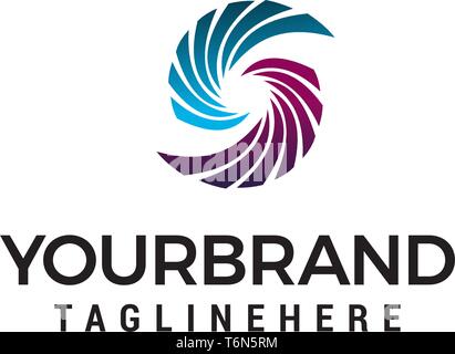 Buchstabe s Rotation der Turbine Logo Design Konzept Vorlage Vektor Stock Vektor