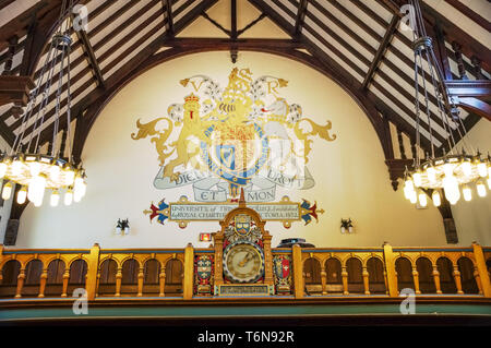 Toronto, Kanada - 20 10 2018: Teil der Dekoration der Strachan Hall, den größten Teil des westlichen Flügels an der Universität von Toronto Trinity Stockfoto