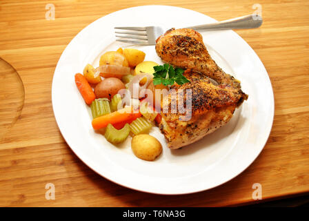 Gebratenes Huhn Abendessen Stockfoto