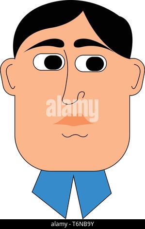 Ein lustiger Mann mit großen Augen und eine grosse Nase vector Farbe, Zeichnung oder Abbildung Stock Vektor