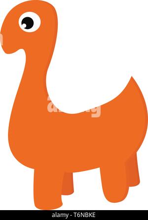 Ein Cartoon von orange Dinosaurier ohne jede andere Farbe vector Farbe, Zeichnung oder Abbildung Stock Vektor