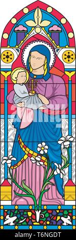 Glasfenster Vector Illustration Stock Vektor