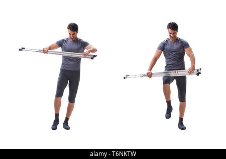 Junge Patientin Sportler Sportler eine Verletzung Trauma mit Leiden Stockfoto