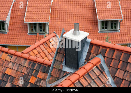 Blick auf die Dächer von Quedlinburg, Deutschland Stockfoto