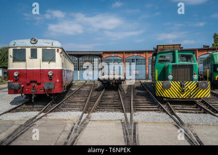 Alte Züge in das Transport Museum Stockfoto