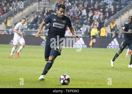 Chester, Pennsylvania, USA. Mai, 2019. ILSINHO (25), die in Aktion gegen den FC Cincinnati während des Spiels an Talen Energie Stadion in Chester, Pennsylvania Credit: Ricky Fitchett/ZUMA Draht/Alamy leben Nachrichten Stockfoto