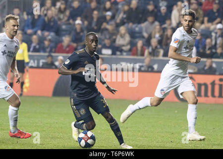 Chester, Pennsylvania, USA. Mai, 2019. JAMIRO MONTEIRO (35), die in Aktion gegen den FC Cincinnati während des Spiels an Talen Energie Stadion in Chester, Pennsylvania Credit: Ricky Fitchett/ZUMA Draht/Alamy leben Nachrichten Stockfoto