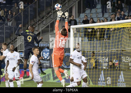 Chester, Pennsylvania, USA. Mai, 2019. FC Cincinnati's SPENCER RICHEY (18) in dem Spiel gegen die Union Talen Energie Stadion in Chester, Pennsylvania Credit: Ricky Fitchett/ZUMA Draht/Alamy leben Nachrichten Stockfoto