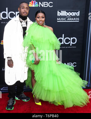 Las Vegas, USA. 01 Mai, 2019. LAS VEGAS, Nevada, USA - Mai 01: Yung Miami von City Girls kommt an der 2019 Billboard Music Awards im MGM Grand Garden Arena am 1. Mai 2019 in Las Vegas, Nevada, USA. (Foto von Xavier Collin/Image Press Agency) Quelle: Bild Presse Agentur/Alamy leben Nachrichten Stockfoto