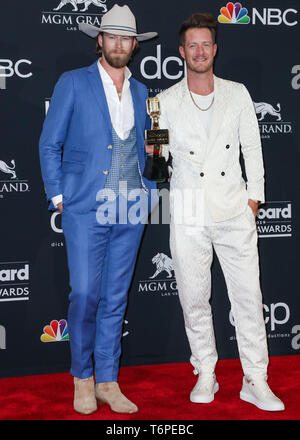 Las Vegas, USA. 01 Mai, 2019. LAS VEGAS, Nevada, USA - Mai 01: Brian Kelley und Tyler Hubbard von Florida Georgia Linie in der Presse darstellen, an der 2019 Billboard Music Awards im MGM Grand Garden Arena am 1. Mai 2019 in Las Vegas, Nevada, USA. (Foto von Xavier Collin/Image Press Agency) Quelle: Bild Presse Agentur/Alamy leben Nachrichten Stockfoto