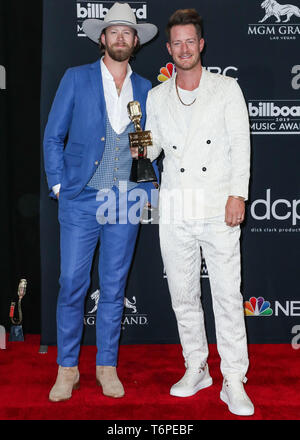 Las Vegas, USA. 01 Mai, 2019. LAS VEGAS, Nevada, USA - Mai 01: Brian Kelley und Tyler Hubbard von Florida Georgia Linie in der Presse darstellen, an der 2019 Billboard Music Awards im MGM Grand Garden Arena am 1. Mai 2019 in Las Vegas, Nevada, USA. (Foto von Xavier Collin/Image Press Agency) Quelle: Bild Presse Agentur/Alamy leben Nachrichten Stockfoto