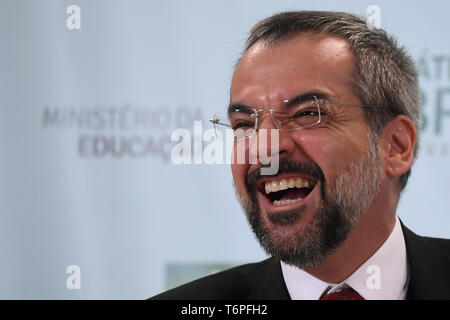 DF-Brasilia - 05/02/2019 - Pressekonferenz mit dem Minister für Bildung - Abraham Weintraub, Minister für Bildung, am Donnerstag, den 2. Mai im Rahmen einer Pressekonferenz das Nationale System für die Bewertung der grundlegenden Bildung - seab - am Hauptsitz des Ministeriums für Bildung zu diskutieren. Foto: Mateus Bonomi/AGIF Stockfoto