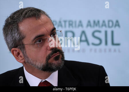 DF-Brasilia - 05/02/2019 - Pressekonferenz mit dem Minister für Bildung - Abraham Weintraub, Minister für Bildung, am Donnerstag, den 2. Mai im Rahmen einer Pressekonferenz das Nationale System für die Bewertung der grundlegenden Bildung - seab - am Hauptsitz des Ministeriums für Bildung zu diskutieren. Foto: Mateus Bonomi/AGIF Stockfoto