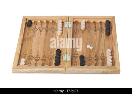 Backgammon spielen Feld und Würfel Stockfoto