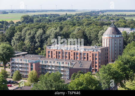 Apartment Gebäude in Emmeloord, niederländische Stadt in einem Polder Stockfoto