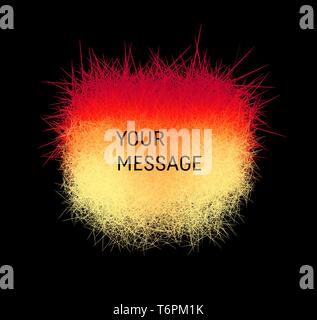Der Rahmen besteht aus chaotischen Linien. 3d abstract Vector Illustration. Design Template mit Platz für Text. Moderne Muster. Stock Vektor