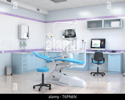3D-rendering Büro des modernen Zahnarzt Stockfoto