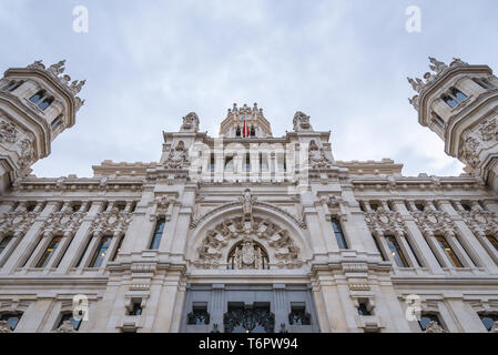 Cybele Palace, offiziell als "Palacio de Kommunikation - Palast der Kommunikation, kulturelles Zentrum und Sitz der Stadtverwaltung von Madrid, Spanien Stockfoto