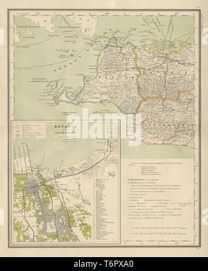 Niederländisch-ostindien Indonesien W JAVA Banten Batavia Jakarta DORNSEIFFEN 1902 Karte Stockfoto