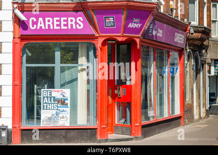 Streitkräfte Rekrutierungsbüro in Norwich, Norfolk, East Anglia, Großbritannien. Stockfoto