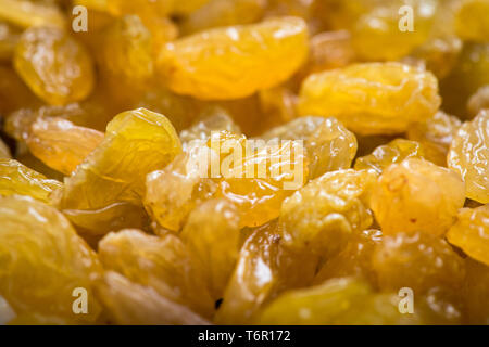 Rosinen als Hintergrund. Traube Raisin Textur. Rosinen auf dem Markt. Stockfoto