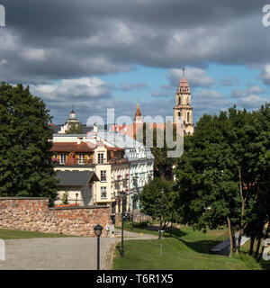 Vilnius, Litauen - 1. Mai 2019. Die Bastion der Stadtmauer, im Stil der Renaissance Festung in Vilnius, Litauen Stockfoto