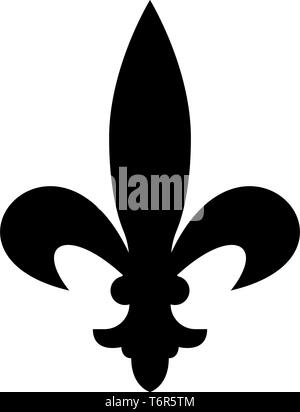 Heraldischen Symbol Heraldik liliya Symbol Fleur-de-lis Königlichen französischen Stil Symbol Heraldik schwarz Vector Illustration Flat Style simple Image Stock Vektor