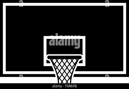 Basketball Backboard Basketballkorb auf das Symbol Rückwand Farbe schwarz Vector Illustration Flat Style simple Image Stock Vektor
