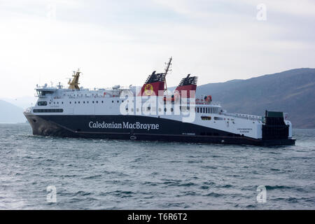 Das Loch Seaforth Fähre von Stornoway Ankunft in Ullapool, Scotttish Highlands, Schottland, Vereinigtes Königreich Stockfoto