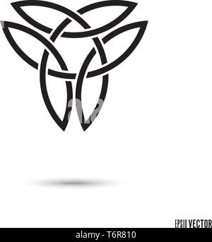 Keltischer Knoten, verflochten mit triquetra Symbol endlosen Bändern Vector Illustration Stock Vektor