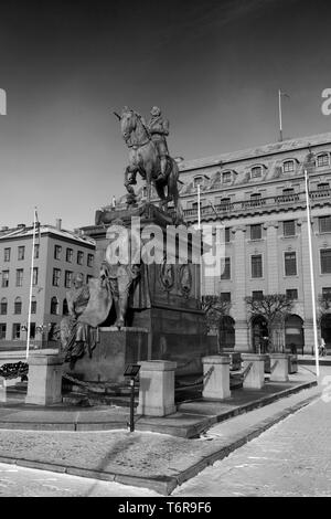 Reiterstandbild von Gustolf II Adolf, Gustav Adolf Platz, die Stadt Stockholm, Schweden, Europa Stockfoto