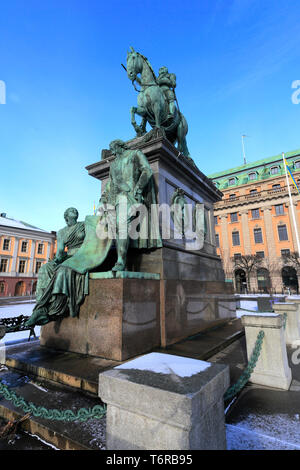 Reiterstandbild von Gustolf II Adolf, Gustav Adolf Platz, die Stadt Stockholm, Schweden, Europa Stockfoto