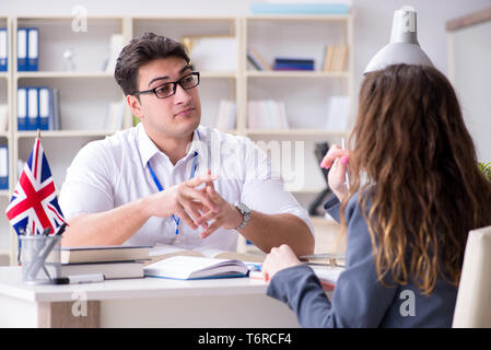 Englisch Sprachkurse mit Lehrer und Schüler Stockfoto